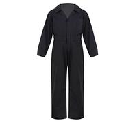 Alvivi Mono de Trabajo para Niños Moda Overol de Mecánico Sólido con Cremallera y Solapa Traje de Aviador Conductor de Coche Disfraz Infantil 5-16 Años Negro 13-14 años