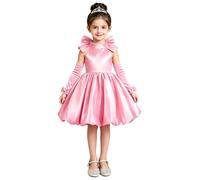 Alvivi Niña Vestido Fiesta De Las Flores Gala Elegante Ceremonia 14 Años | Vestido Con Falda Burbuja Hinchada,Plegado En Forma A,Cuello Falso,Cóctel,Reuniones Familiares,Evento Festivo,Bautismo