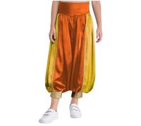 Alvivi Pantalones de Príncipe Árabe para Chicos para Cosplay en Fiestas de Halloween y Cosplay Amarillo 5-6 años