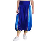 Alvivi Pantalones de Príncipe Árabe para Chicos para Cosplay en Fiestas de Halloween y Cosplay Azul 5-6 años