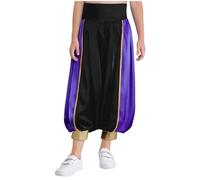 Alvivi Pantalones de Príncipe Árabe para Chicos para Cosplay en Fiestas de Halloween y Cosplay Negro 5-6 años