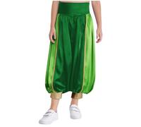 Alvivi Pantalones de Príncipe Árabe para Chicos para Cosplay en Fiestas de Halloween y Cosplay Verde 5-6 años