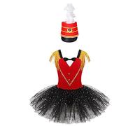 Alvivi Vestido Ballet de Tutú para Niña Maillot de Gimnasia Rítmica Patinaje con Sombrero de Plumas Disfraz de Domadora Circo Maestro Tambor Regimiento Costume 2-16 Años S Rojo 7-8 años