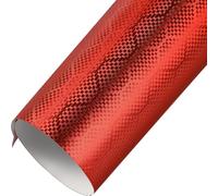Alvorox Vinilo Rojo Mate, Panal Fibra Carbono para Bicicleta, Motocicleta, Coche, Interior, Exterior, película Protectora de Pintura, Adhesivo (30 x 152 cm)