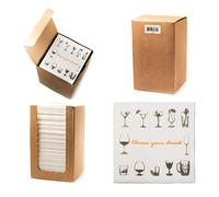 Alvotex Chic Airlaid 100 - Servilletas de cóctel, 1/4 Pliegues similares, servilletas Desechables, diseño de café, 20 x 20 cm