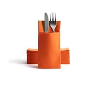 Alvotex Chic Airlaid - 50 servilletas Desechables para Cubiertos (39 x 40 cm), Color Naranja