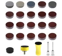 alwaiiz 240 unidades de papel de lija con velcro en seco y húmedo, juego de papel de lija redondo de 25 mm, flores de lija con herramientas, para metal, madera y pulido de coches (grano 40-7000)