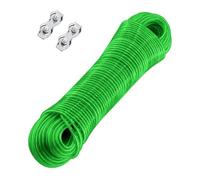 alwaiiz Cuerda para Tender con núcleo de Acero, 30 m, Cuerda de lavandería Exterior con 2 tensores, tendedero extrafuerte para balcón y jardín, Capacidad de Carga de 120 kg