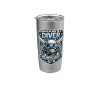 Always Be Nice To A Diver - Divertido diseño de humor para bucear Vaso térmico de acero inoxidable de doble pared