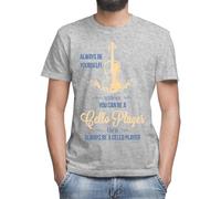 Always Be Yourself Unless You Can Be A Cello Player Then Always Be A Cello Player Camiseta Gris Clásica de Hombre Con Cuello Redondo y Manga Corta Small