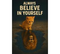 Always Believe in Yourself: Inspirational Notebook with Motivational Cat & Lion Cover - 6x9 Lined Journal, 100 Pages