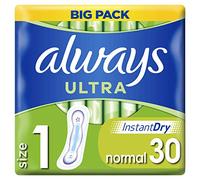 Always Carpetas Ultra Normal (Tamaño: 1) 30 carpetas, súper absorbentes y súper finas, para la menstruación