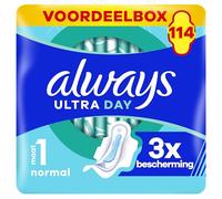 Always Compresas ultra normales con alas (tamaño 1) 114 unidades, súper absorbentes y ultrafinas, para la menstruación.
