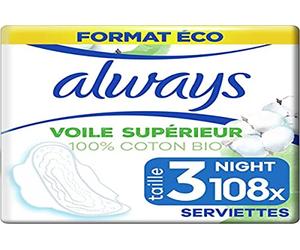 Always Cotton Protection, Toallas Higiénicas Ultra Long, Tamaño 2 con Plumas, Formato Eco x100 (10 paquetes de 10 unidades)