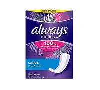 Always Dailies Braguitas protectoras extra grandes x48, transpirables, flexibles y cómodas con núcleo absorbente