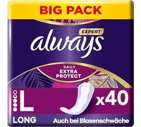 Always Dailies Extra Protect - Salvaslips para mujer (40 compresas) Giga Pack, neutralizador de olores, transpirable, flexible