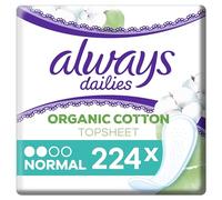 Always Dailies - Forro de protección de algodón normal 224, 100% algodón orgánico