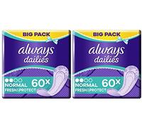 Always Dailies Fresh & Protect - Calzones normales, 60 por paquete (paquete de 3)