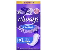 Always Dailies Long Plus Extra Protect Panty Liners, paquete de 48