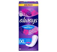 Always Dailies Protect - Salvaslips para mujer, extra largas (40 compresas), aroma fresco, transpirable, flexible