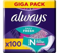 Always Dailies - Salvaslips para mujer Slim Fresh Normal (100 compresas), paquete Giga Pack, con aroma fresco, apto para todas las formas de calzoncillos, transpirables, flexibles