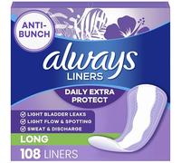 Always Daily Extra Protect Liners, largos, sin perfume, 108 unidades