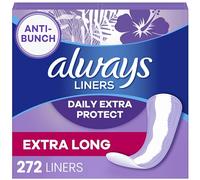 Always Daily Extra Protect Liners, longitud extra larga, sin perfume, 272 (4 paquetes de 68)