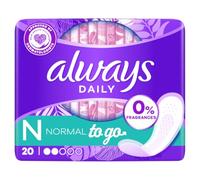 Always Daily Fresh - Protector de pantalla normal, 20 unidades, 0% de perfume y colorante, para no sentir nada más que frescura y protección