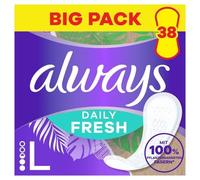 Always Daily Fresh - Salvaslips Long con fibras 100% a base de plantas (38 unidades)