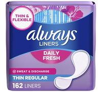 Always Delgados protectores diarios para mujer, absorción ligera, sin perfume, 162 unidades (el embalaje puede variar)