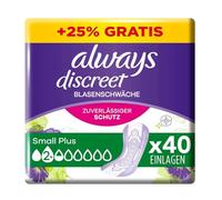 Always Discreet - Almohadillas para incontinencia para mujer, tamaño pequeño, 40 unidades, protección completa