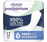 Always Discreet Almohadillas para incontinencia posparto, absorción moderada, 57 unidades