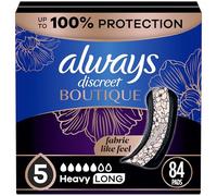 Always Discreet Boutique - Almohadillas para incontinencia y posparto para adultos, talla 5, gran absorción, longitud regular, 28 unidades x 3 paquetes (84 unidades en total) (el embalaje puede