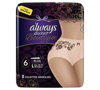 Always Discreet Boutique - Juego de 8 culotes para incontinencia urinaria, talla L, 4 unidades