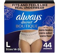 Always Discreet Boutique - Ropa interior para incontinencia y posparto para mujer, máxima protección, L, rosa, 44 unidades