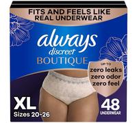 Always Discreet Boutique - Ropa interior para incontinencia y posparto para mujer, máxima protección, XL, rosa, 48 unidades (el embalaje puede variar)