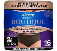 Always Discreet Boutique - Ropa interior para incontinencia y posparto para mujer, máxima protección, XL, negro, 16 unidades