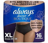 Always Discreet Boutique - Ropa interior para incontinencia y posparto para mujer, máxima protección, XL, negro, 16 unidades