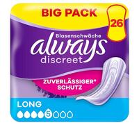 Always Discreet - Compresas para incontinencia para mujer, 26 unidades, protección completa, discreción increíble
