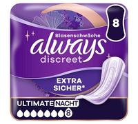 Always Discreet - Compresas para incontinencia para mujer, 8 unidades, extra seguras y discretas