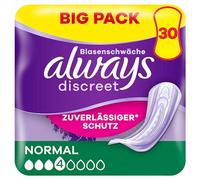 Always Discreet - Compresas para incontinencia para mujeres normales, 30 unidades, protección total, discreción increíble