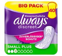Always Discreet Compresas para incontinencia para mujeres normales, 40 unidades, protección completa, discreción increíble