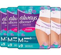 Always Discreet Culottes pour Incontinence, Fuites Urinaires, Taille M, Format Éco x36, Choix entre 5, 6 et 7 Gouttes