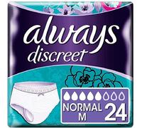 Always Discreet Incontinence, pantalones talla M para mujer con vejiga sensible, 5 gotas de absorción, 12 unidades