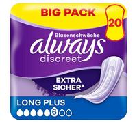Always Discreet Long Plus - Compresas para incontinencia para mujer (20 unidades)