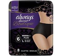 Always Discreet - Lote de 2 bragas para incontinencia e incontinencia, talla L, color negro