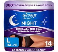 Always Discreet Overnight - Ropa interior desechable para incontinencia y fuga de vejiga posparto para adultos, talla L, 14 unidades