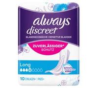 Always Discreet - Plantillas para incontinencia para mujer Plus Long 20 unidades, protección fuerte que apenas se siente