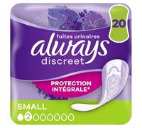 Always Discreet Toallas Para Fugas Urinarias Mujeres Small 20 Servilletas Protección Integral*. Increíble discreción