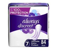 Always Discreet Ultimate Extra Protect almohadillas de incontinencia posparto, máxima absorción, 42 unidades, paquete de 2 (84 unidades en total)